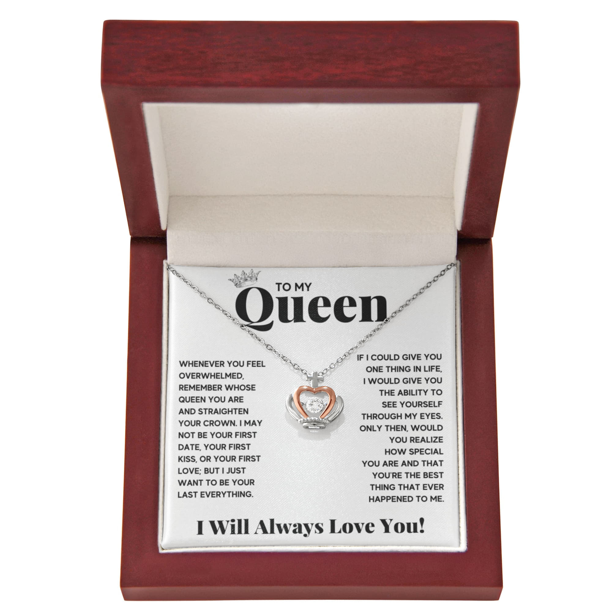 To My Queen Love Knot Necklace Gift Set