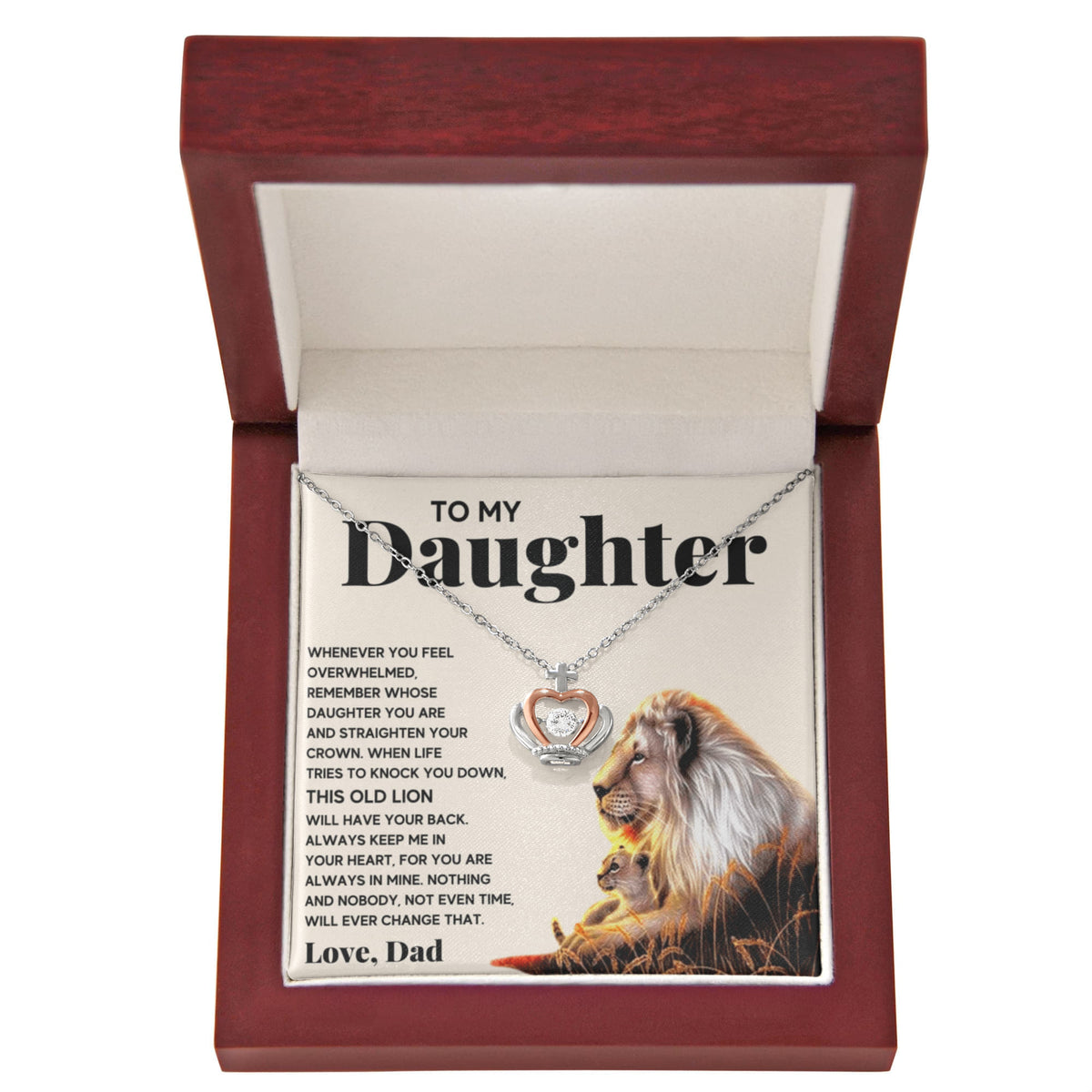 TO MY DAUGHTER LION CROWN NECKLACE GIFT SET