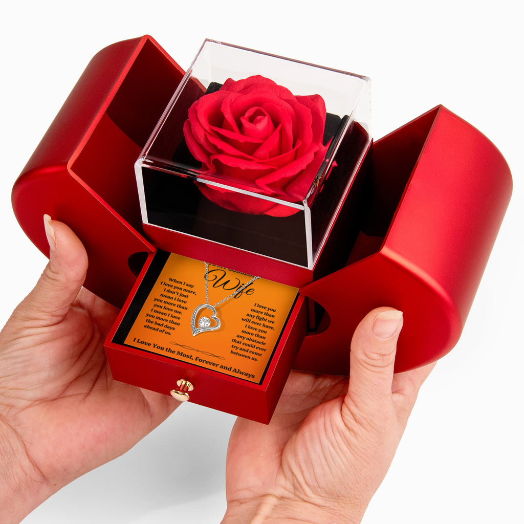 To My Wife Most Forever Love Necklace Heart Box Gift Set