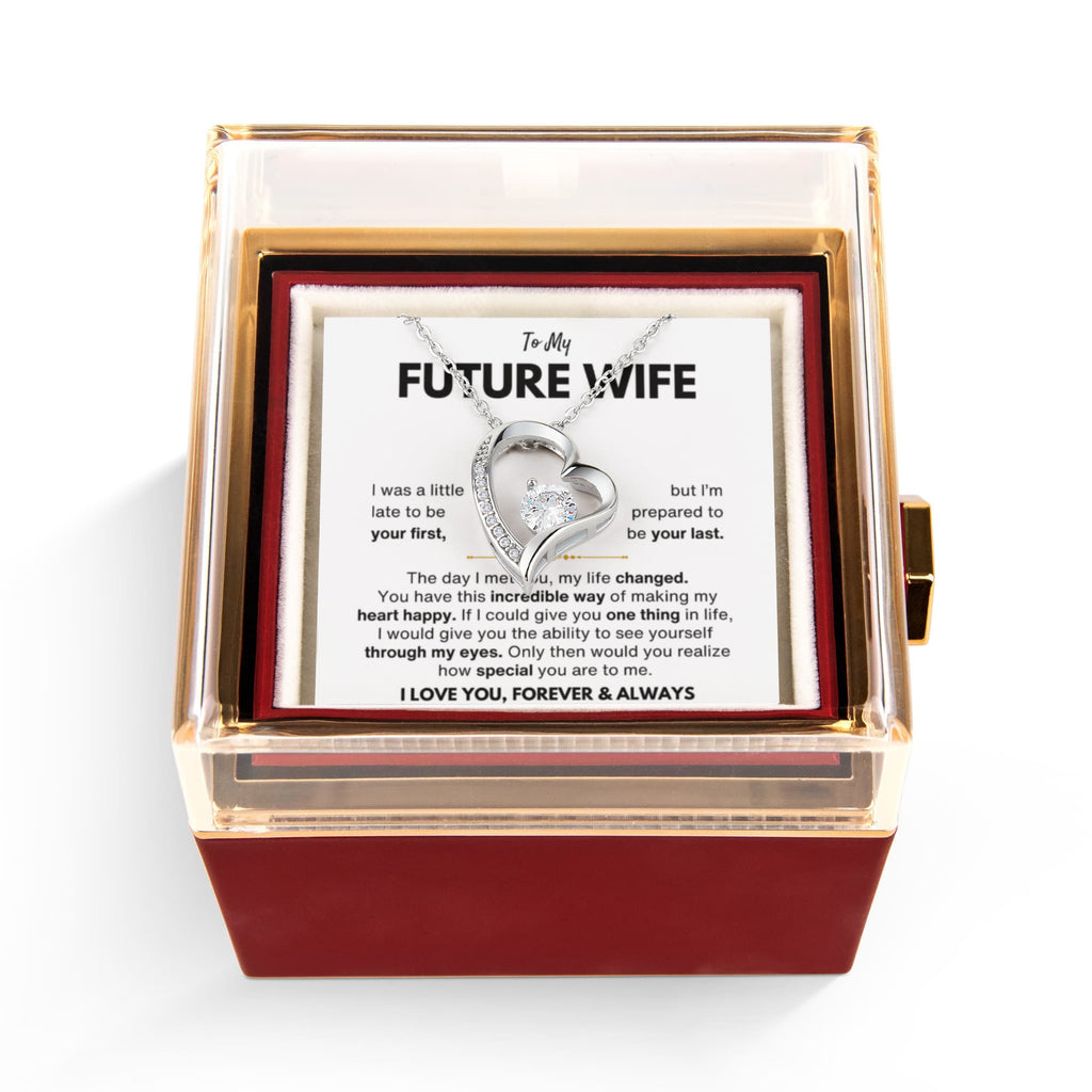 To My Future Wife Your Last Forever Love Necklace Rose Box Gift Set