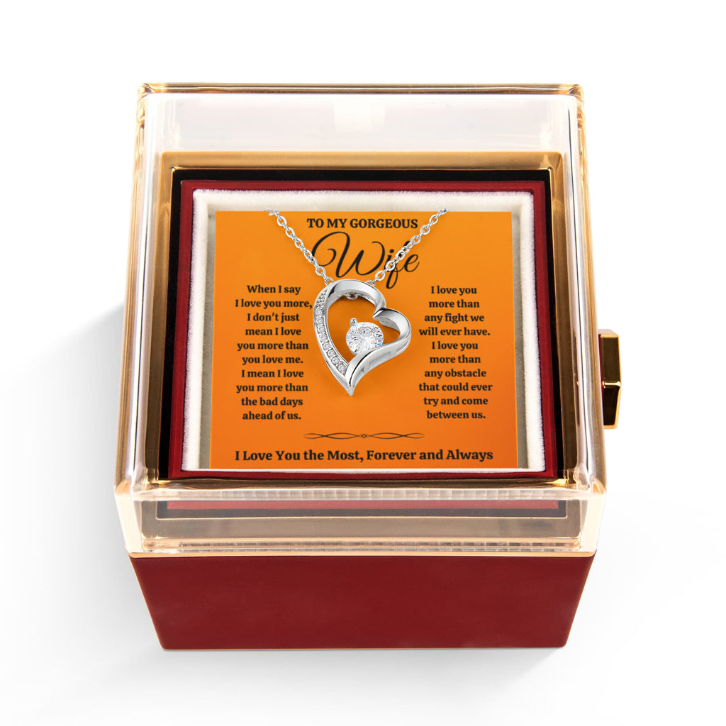 To My Wife Most Forever Love Necklace Rose Box Gift Set