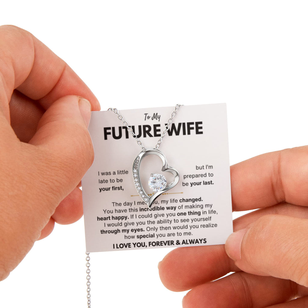 To My Future Wife Your Last Forever Love Necklace Rose Box Gift Set