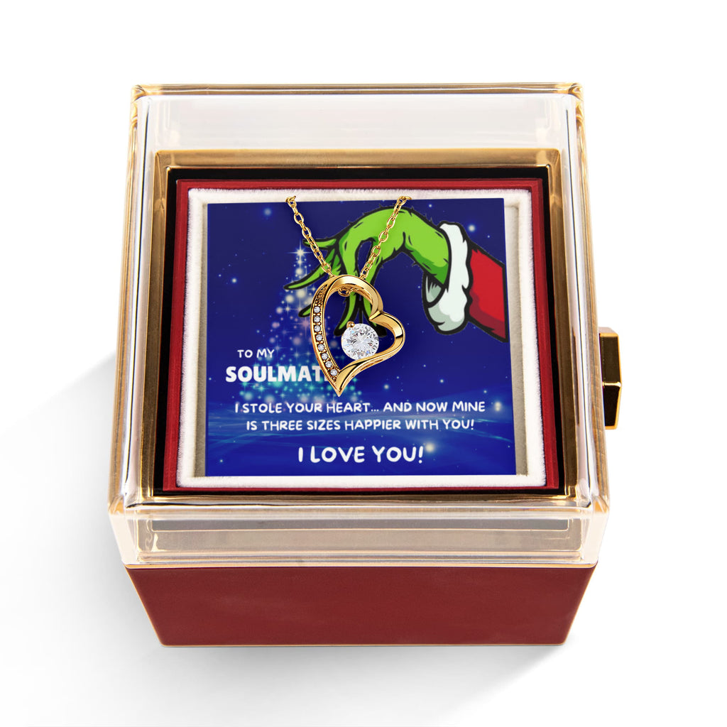 To My Soulmate Three Size Grinch Forever Love Necklace Rose Box Gift Set