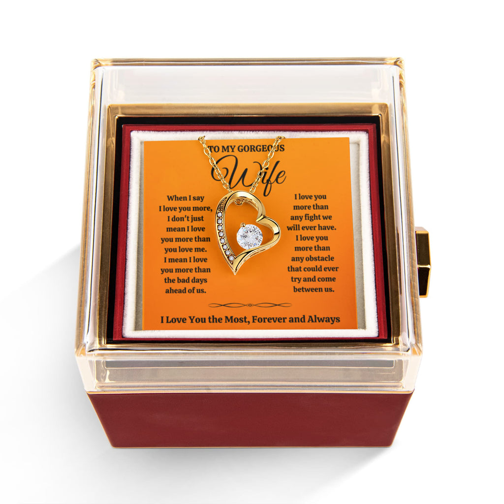 To My Wife Most Forever Love Necklace Rose Box Gift Set