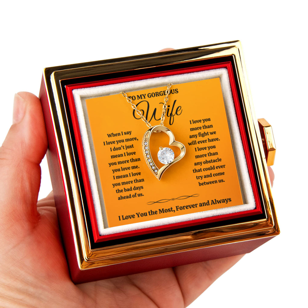 To My Wife Most Forever Love Necklace Rose Box Gift Set