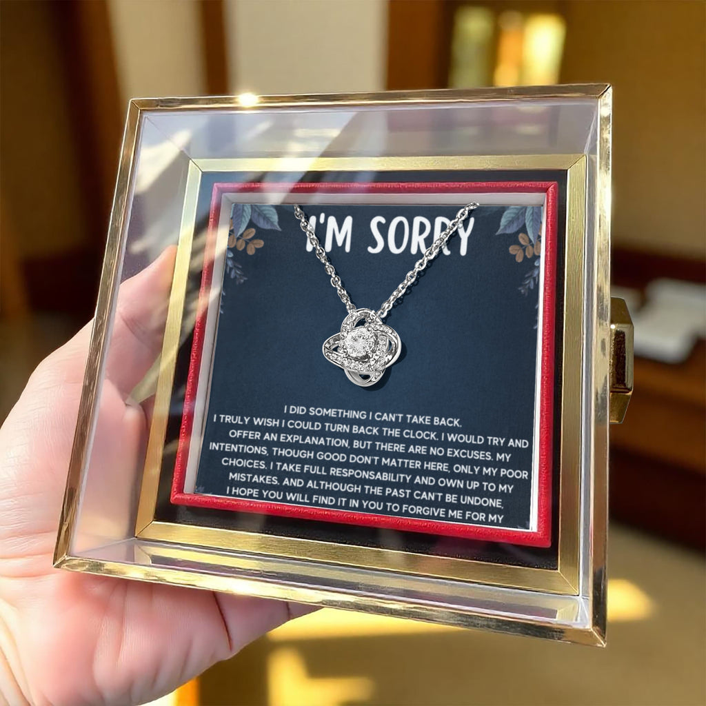 Apology Turn Back Love Knot Necklace Rose Box Gift Set
