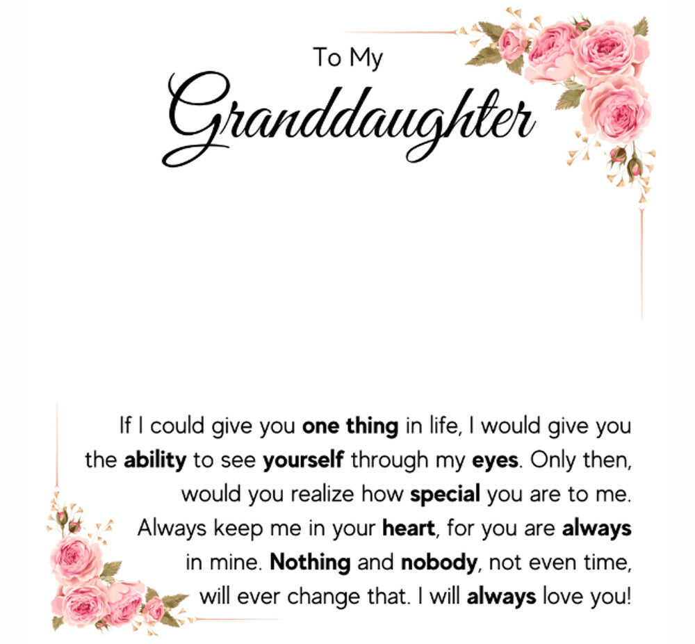 To My Granddaughter Eyes Love Knot Necklace Rose Box Gift