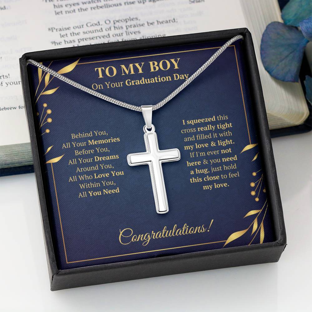 GRADUATION DAY SQUEEZED CROSS NECKLACE GIFT SET