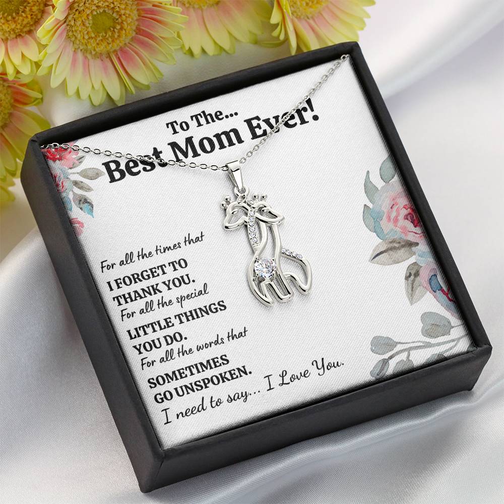TO THE BEST MOM EVER "FOR ALL" GIRAFFE NECKLACE GIFT SET