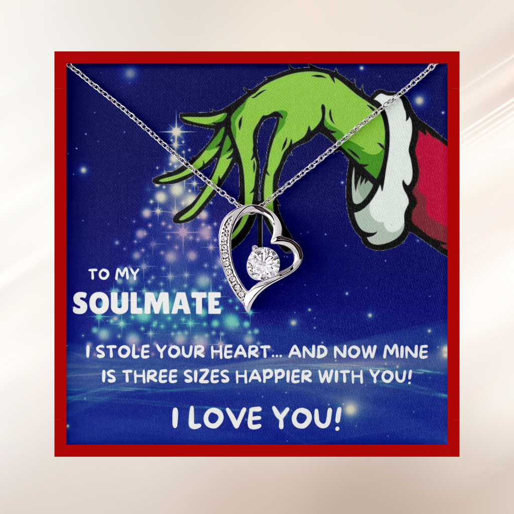 To My Soulmate Christmas Necklace Heart Box Gift Set