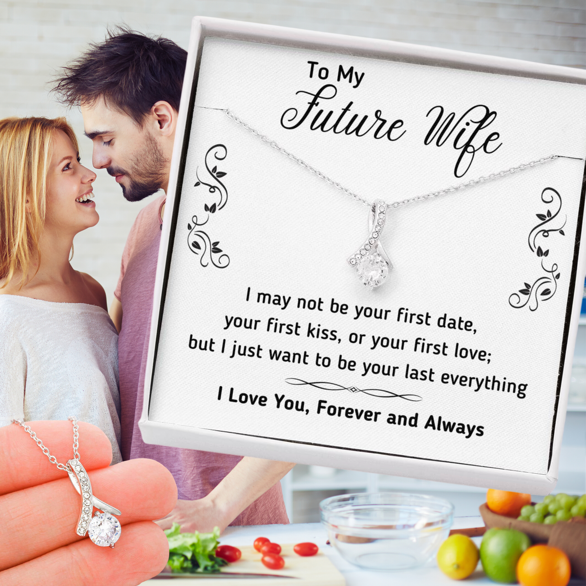 TO MY FUTURE WIFE ALLURING BEAUTY NECKLACE | MESSAGE CARD | GIFT BOX - ON CLOUD NINE GIFTS