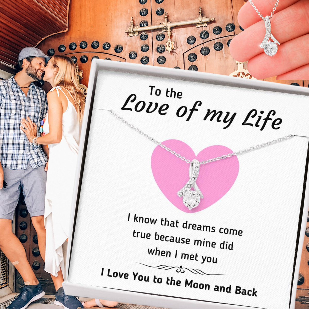 TO THE LOVE OF MY LIFE ALLURING BEAUTY NECKLACE | MESSAGE CARD | GIFT BOX - ON CLOUD NINE GIFTS