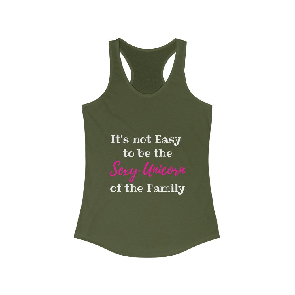 SEXY UNICORN OF THE FAMILY WOMEN RACERBACK TANK - ON CLOUD NINE GIFTS