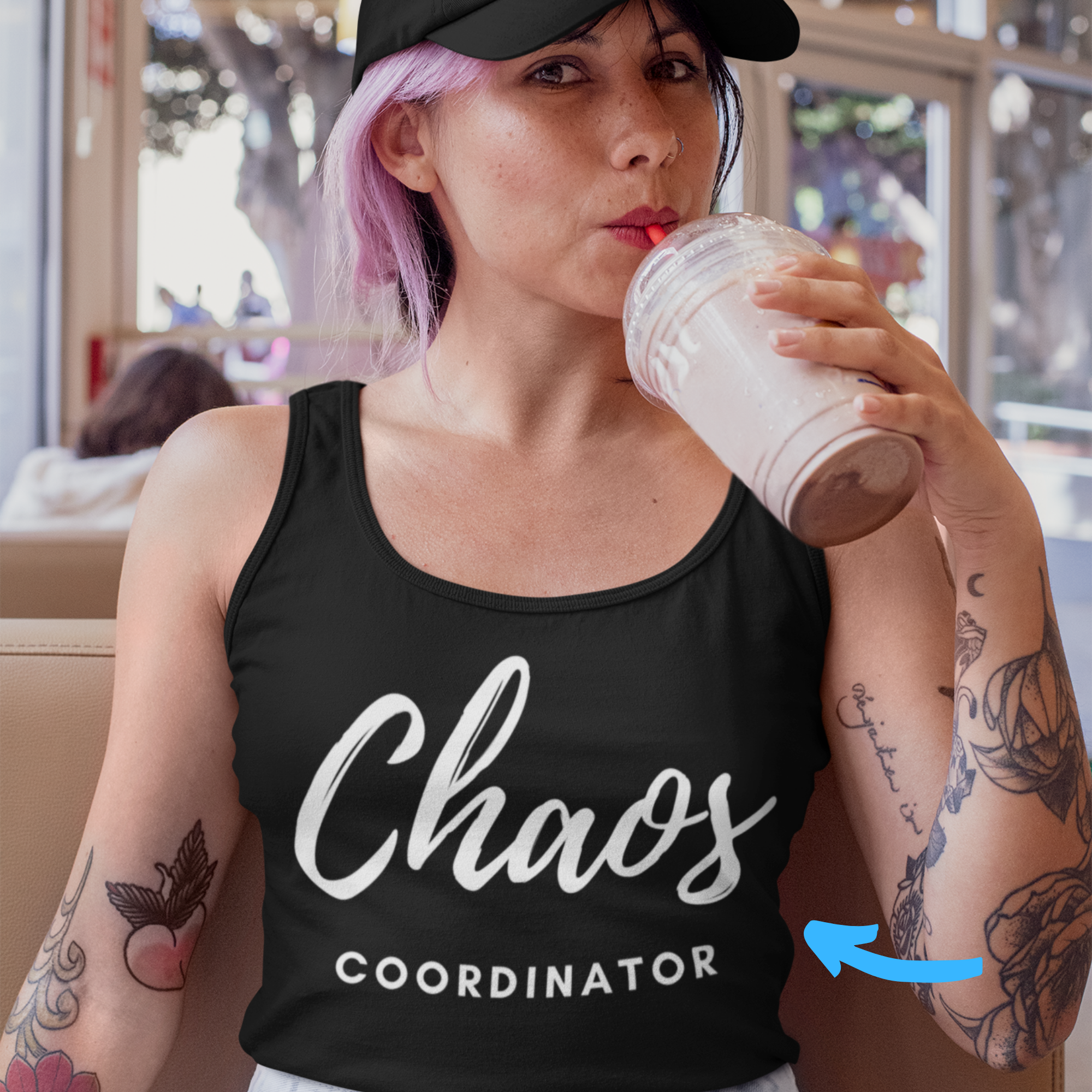 CHAOS COORDINATOR WOMEN RACERBACK TANK - ON CLOUD NINE GIFTS