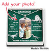 TO MY GRANDSON "DINOSAUR" DOG TAG NECKLACE WITH MESSAGE CARD - ON CLOUD NINE GIFTS