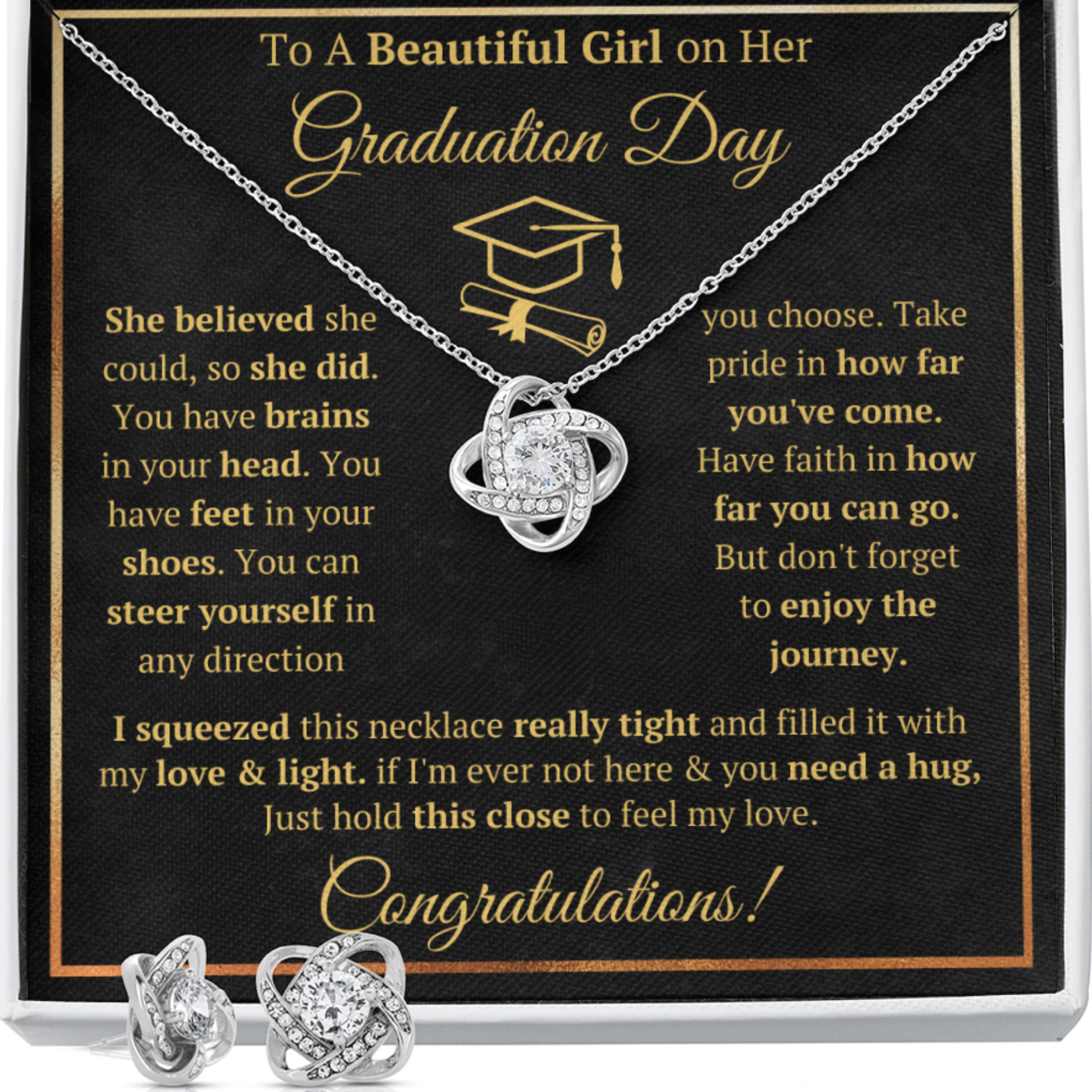 College graduation gifts for her female mba graduation presents for daughter class of 2022 jewelry pendant with message card and gift box - ON CLOUD NINE GIFTS