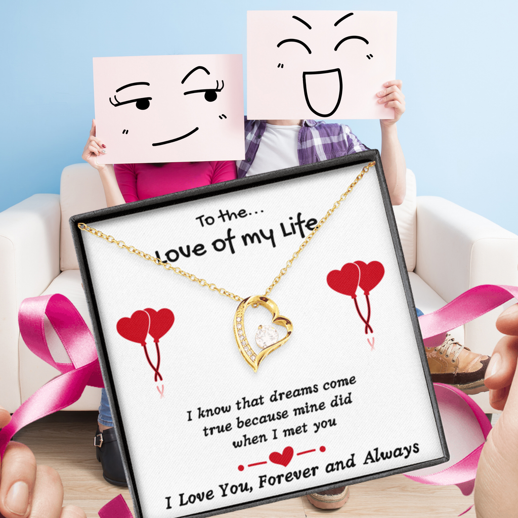 TO THE LOVE OF MY LIFE HEART NECKLACE | MESSAGE CARD | FREE GIFT BOX - ON CLOUD NINE GIFTS