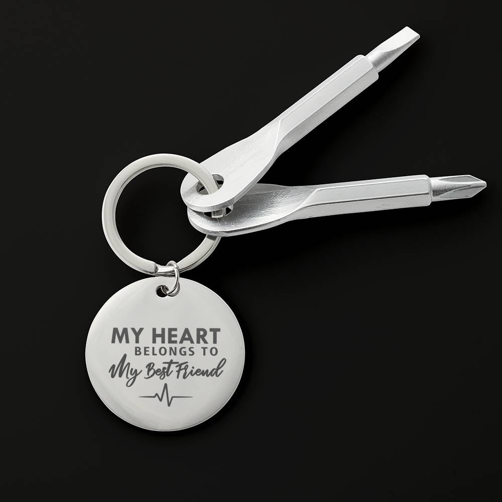 TO MY BEST FRIEND "HEART" SCREWDRIVER KEYCHAIN WITH GIFT BOX - ON CLOUD NINE GIFTS