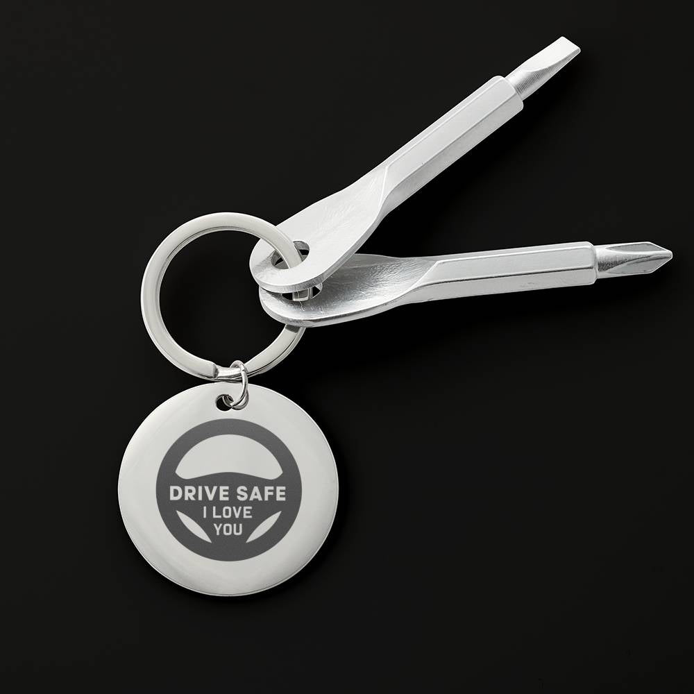 DRIVE SAFE I LOVE YOU SCREWDRIVER KEYCHAIN WITH GIFT BOX - ON CLOUD NINE GIFTS