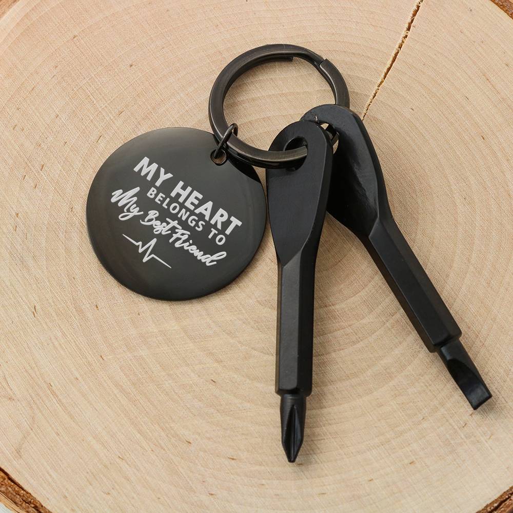 TO MY BEST FRIEND "HEART" SCREWDRIVER KEYCHAIN WITH GIFT BOX - ON CLOUD NINE GIFTS