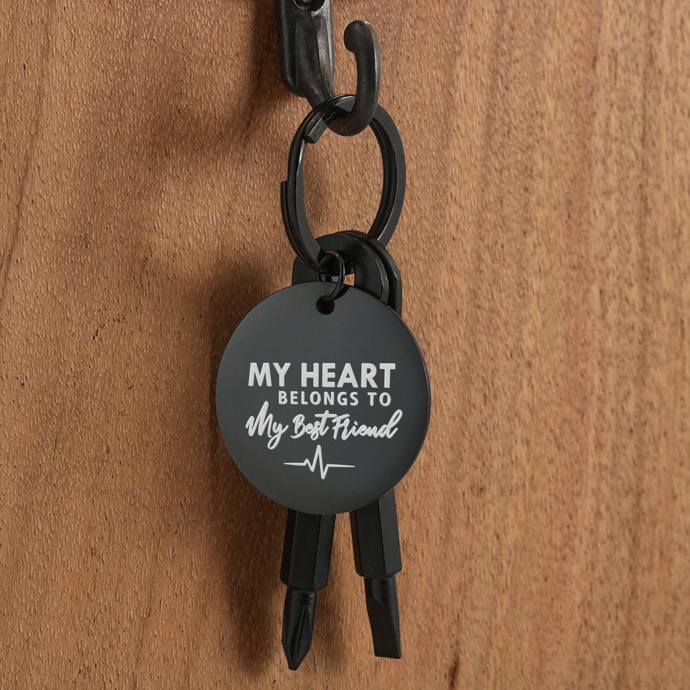 TO MY BEST FRIEND "HEART" SCREWDRIVER KEYCHAIN WITH GIFT BOX - ON CLOUD NINE GIFTS