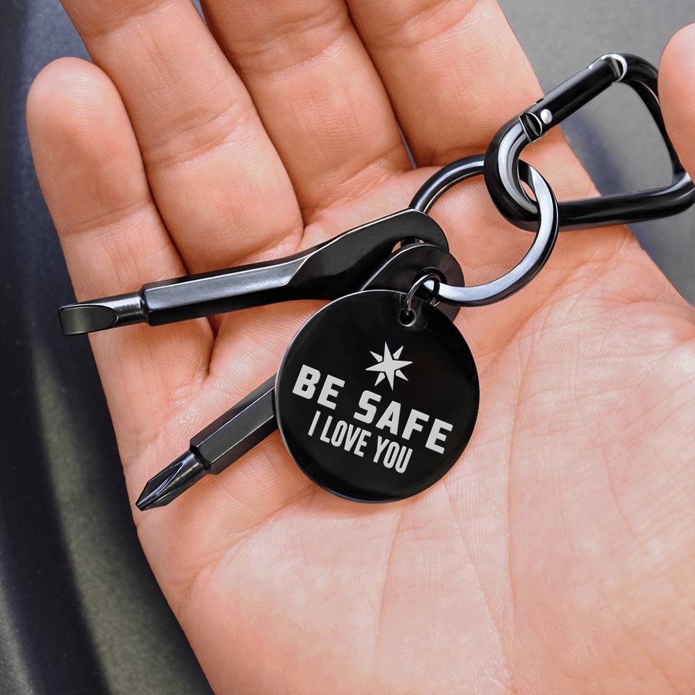 BE SAFE I LOVE YOU SCREWDRIVER KEYCHAIN WITH GIFT BOX - ON CLOUD NINE GIFTS
