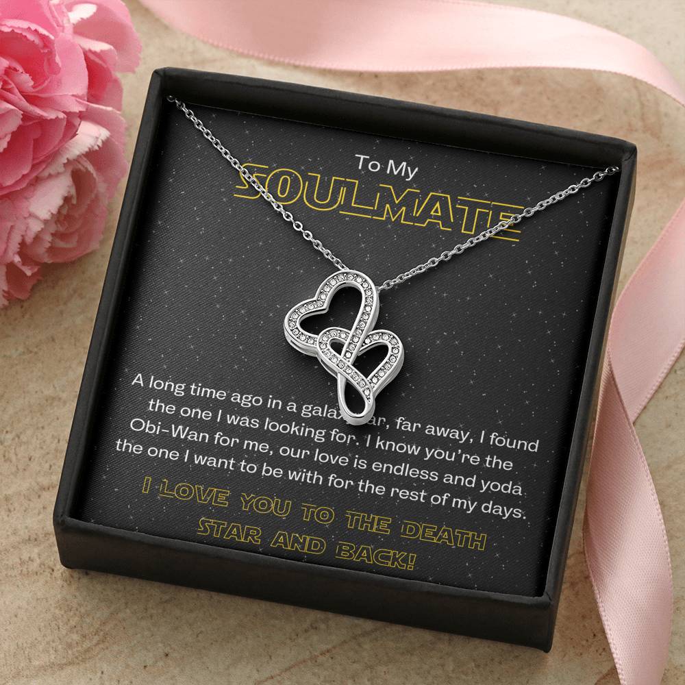 TO MY SOULMATE "GALAXY" DOUBLE HEARTS NECKLACE GIFT SET - ON CLOUD NINE GIFTS
