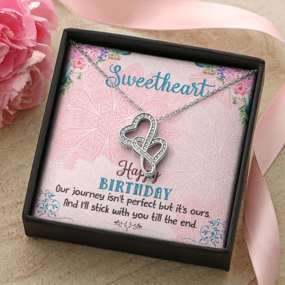 TO MY SWEETHEART "OUR JOURNEY" DOUBLE HEARTS NECKLACE GIFT SET - ON CLOUD NINE GIFTS