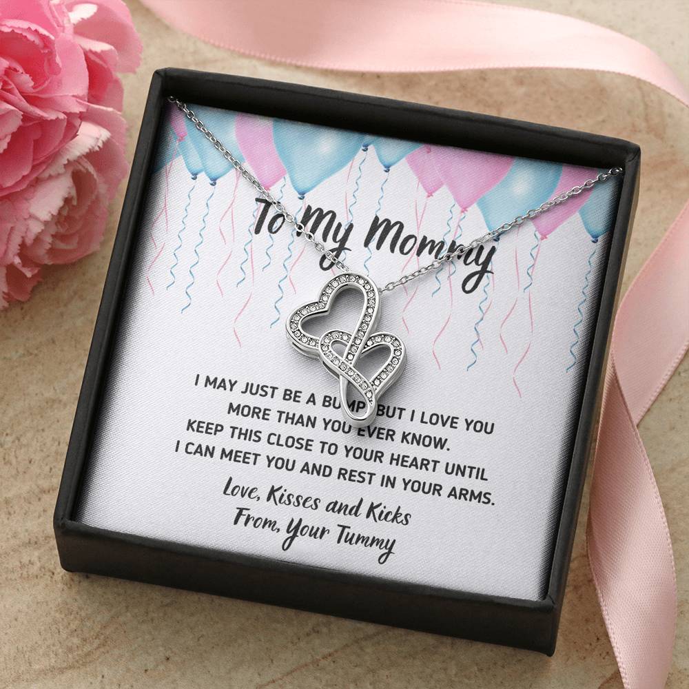 TO MY MOMMY "CELEBRATION" DOUBLE HEARTS NECKLACE GIFT SET - ON CLOUD NINE GIFTS