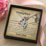 TO MY DAUGHTER "THIS OLD WOLF" DOUBLE HEARTS NECKLACE GIFT SET - ON CLOUD NINE GIFTS