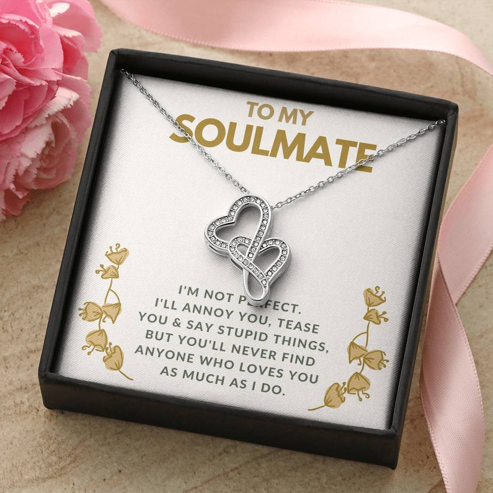 TO MY SOULMATE "TEASE YOU" DOUBLE HEARTS NECKLACE GIFT SET - ON CLOUD NINE GIFTS