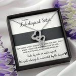 TO MY UNBIOLOGICAL SISTER "TANGLED" DOUBLE HEARTS NECKLACE GIFT SET - ON CLOUD NINE GIFTS