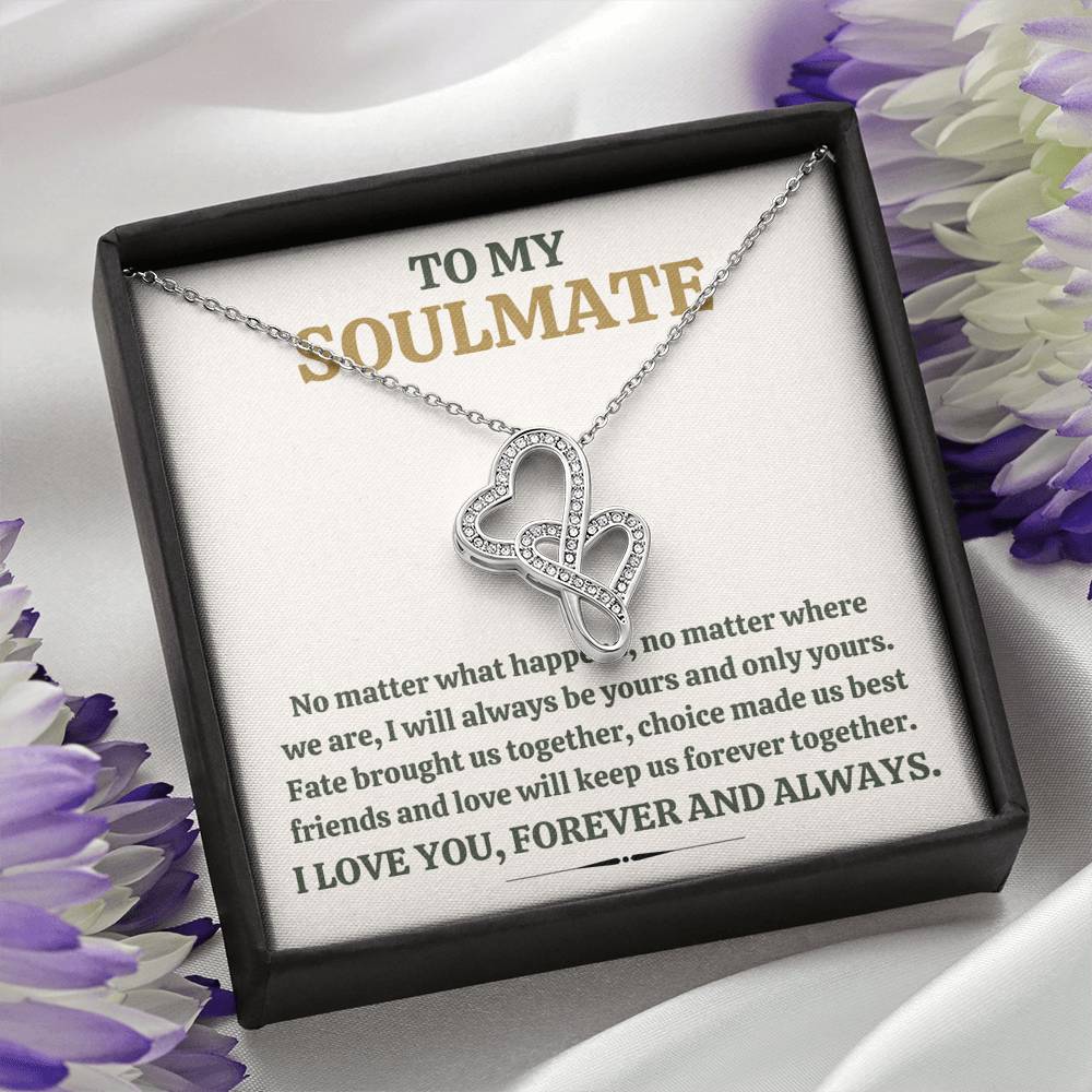 TO MY SOULMATE "FOREVER TOGETHER" DOUBLE HEARTS NECKLACE GIFT SET - ON CLOUD NINE GIFTS