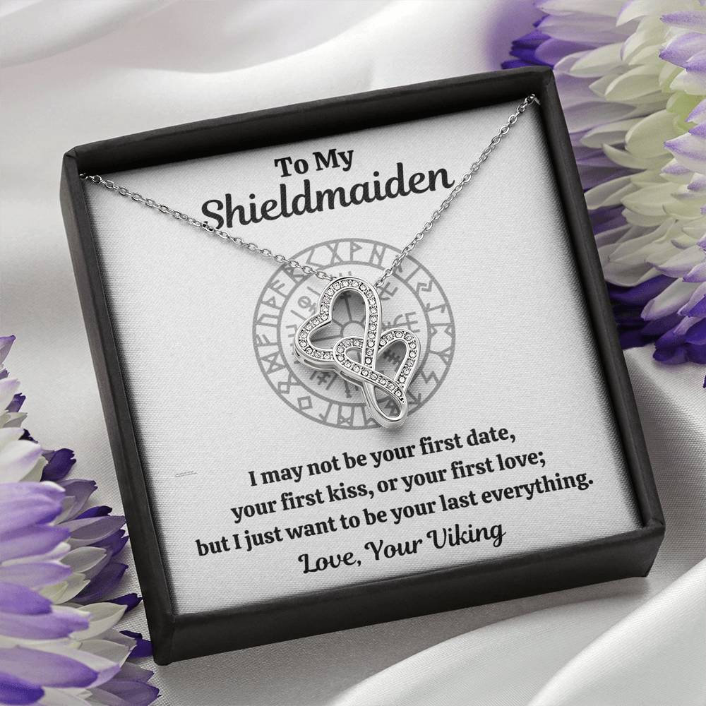 TO MY SHIELDMAIDEN "LAST EVERYTHING" DOUBLE HEARTS NECKLACE GIFT SET - ON CLOUD NINE GIFTS