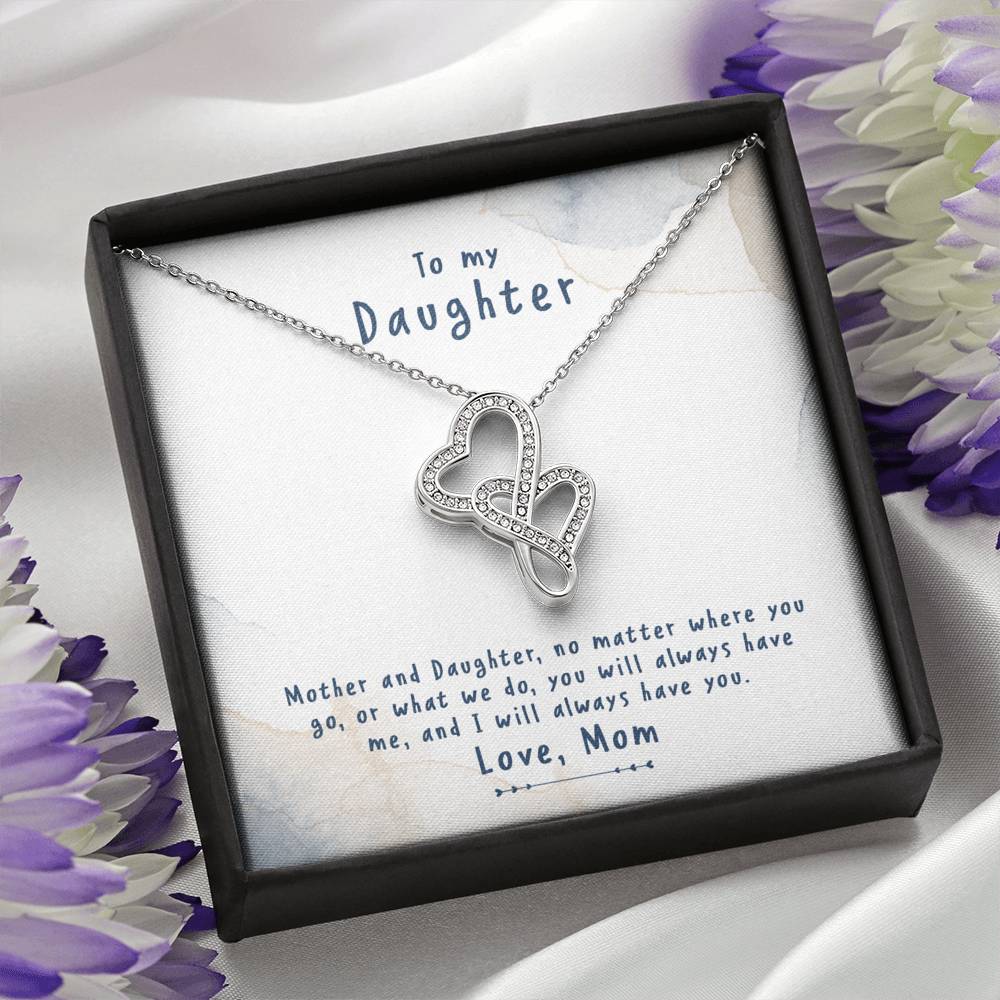 TO MY DAUGHTER "NO MATTER" DOUBLE HEARTS NECKLACE GIFT SET - ON CLOUD NINE GIFTS