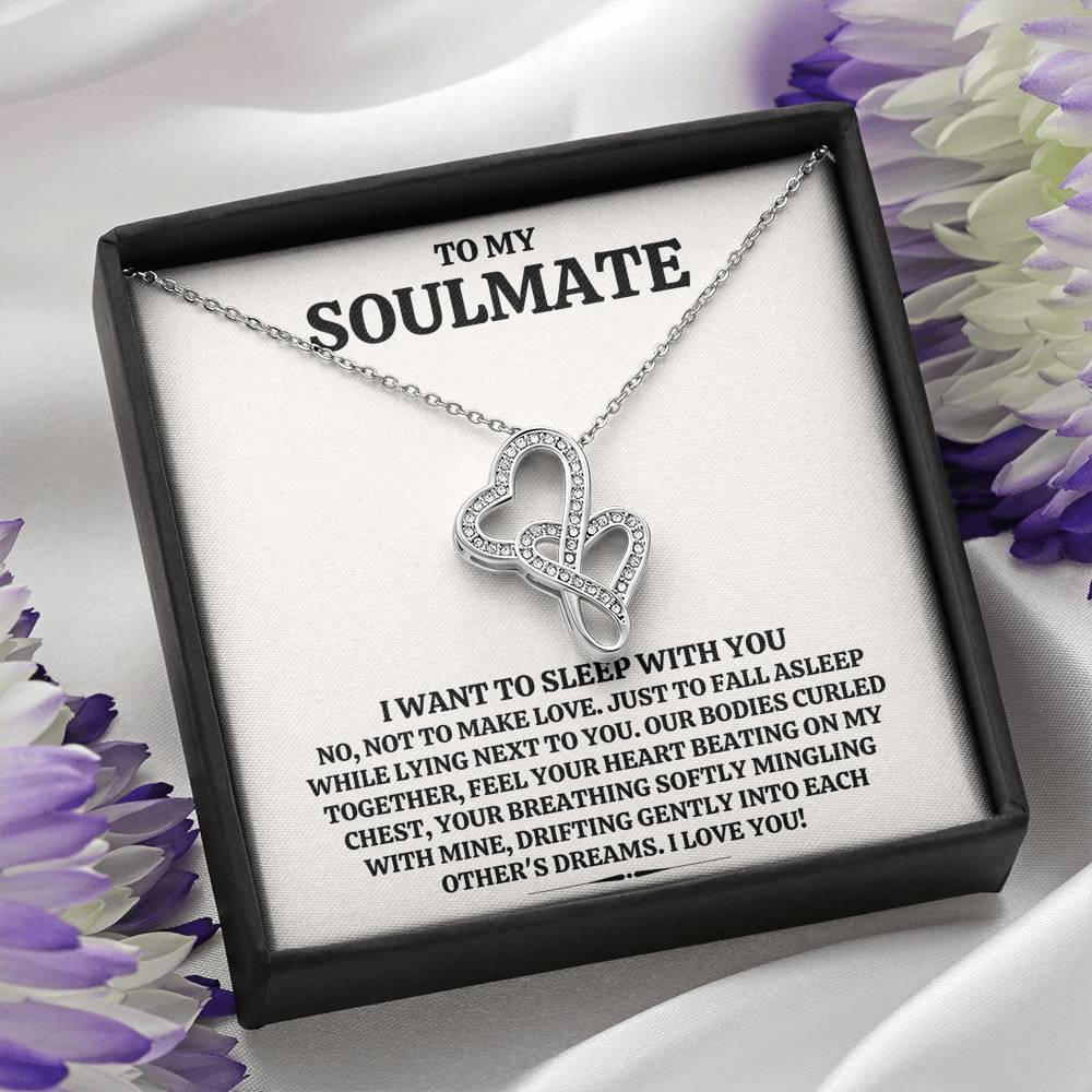 TO MY SOULMATE "SLEEP WITH YOU" DOUBLE HEARTS NECKLACE GIFT SET - ON CLOUD NINE GIFTS