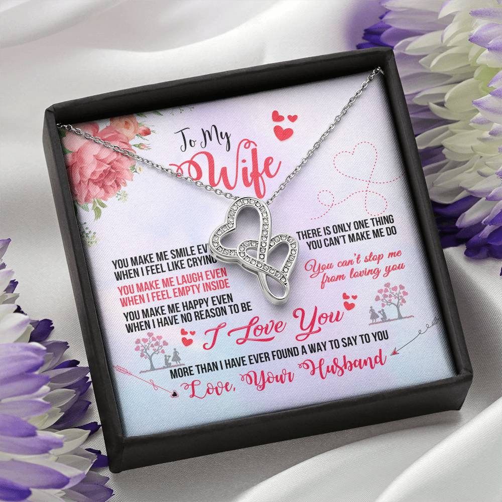 TO MY WIFE "EVEN WHEN" DOUBLE HEARTS NECKLACE GIFT SET - ON CLOUD NINE GIFTS
