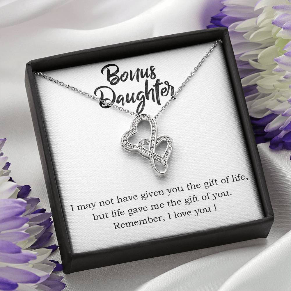 BONUS DAUGHTER "THE GIFT OF YOU" DOUBLE HEARTS NECKLACE GIFT SET - ON CLOUD NINE GIFTS