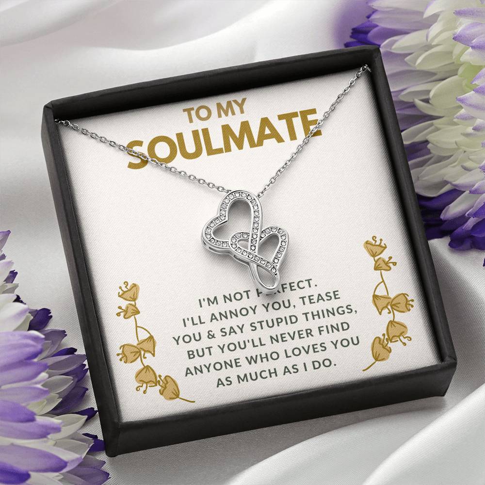 TO MY SOULMATE "TEASE YOU" DOUBLE HEARTS NECKLACE GIFT SET - ON CLOUD NINE GIFTS