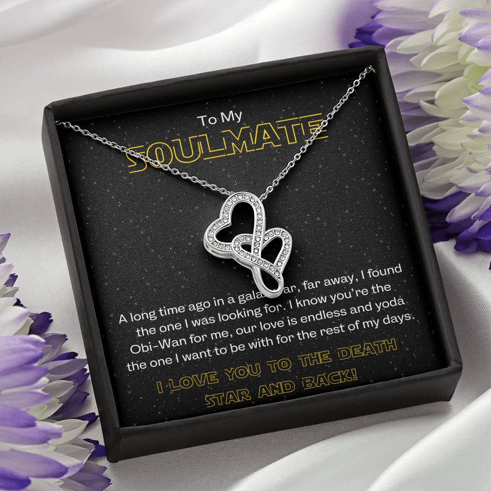 TO MY SOULMATE "GALAXY" DOUBLE HEARTS NECKLACE GIFT SET - ON CLOUD NINE GIFTS