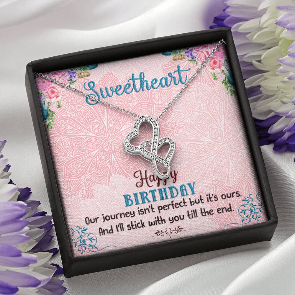 TO MY SWEETHEART "OUR JOURNEY" DOUBLE HEARTS NECKLACE GIFT SET - ON CLOUD NINE GIFTS