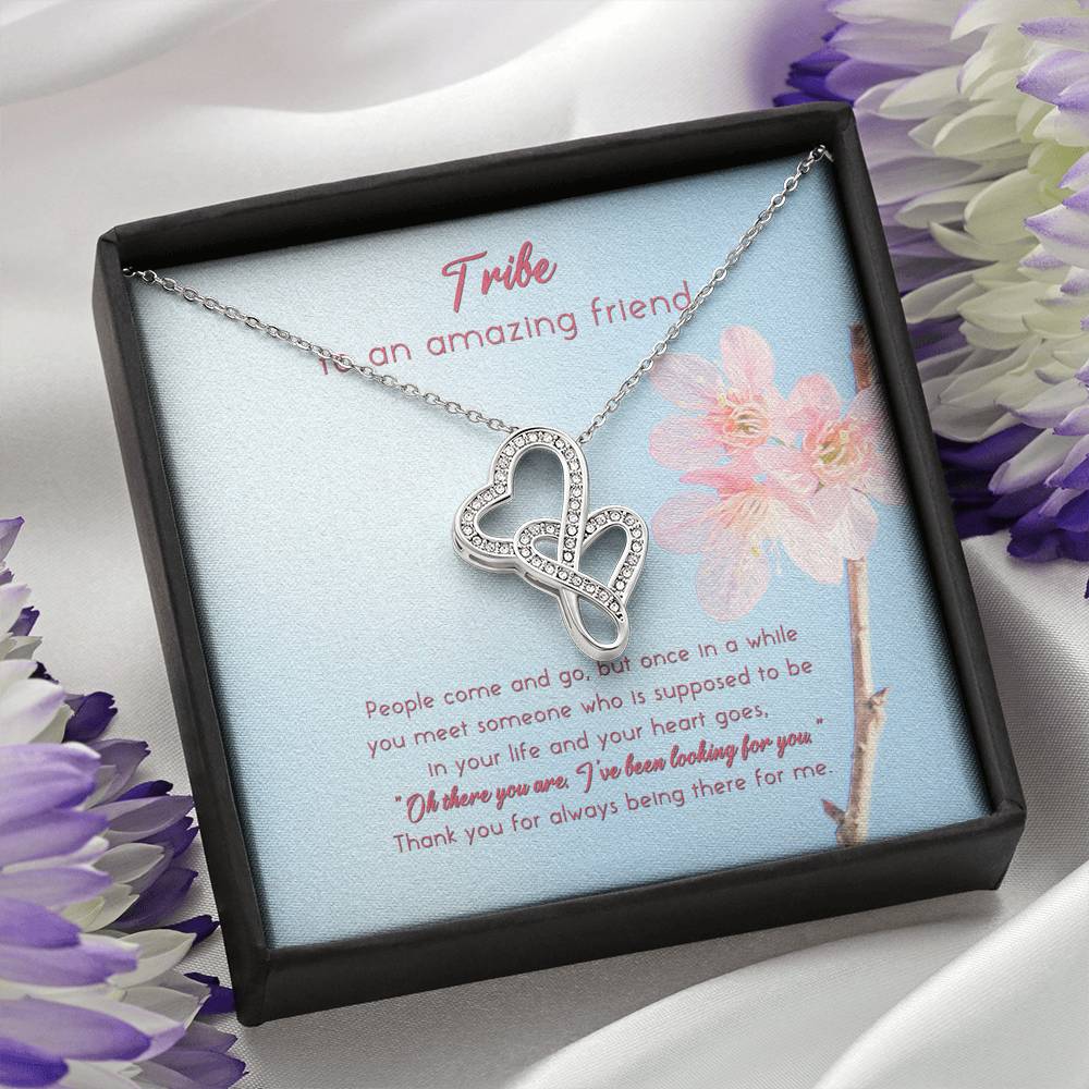 TO MY FRIEND "COME AND GO" DOUBLE HEARTS NECKLACE GIFT SET - ON CLOUD NINE GIFTS