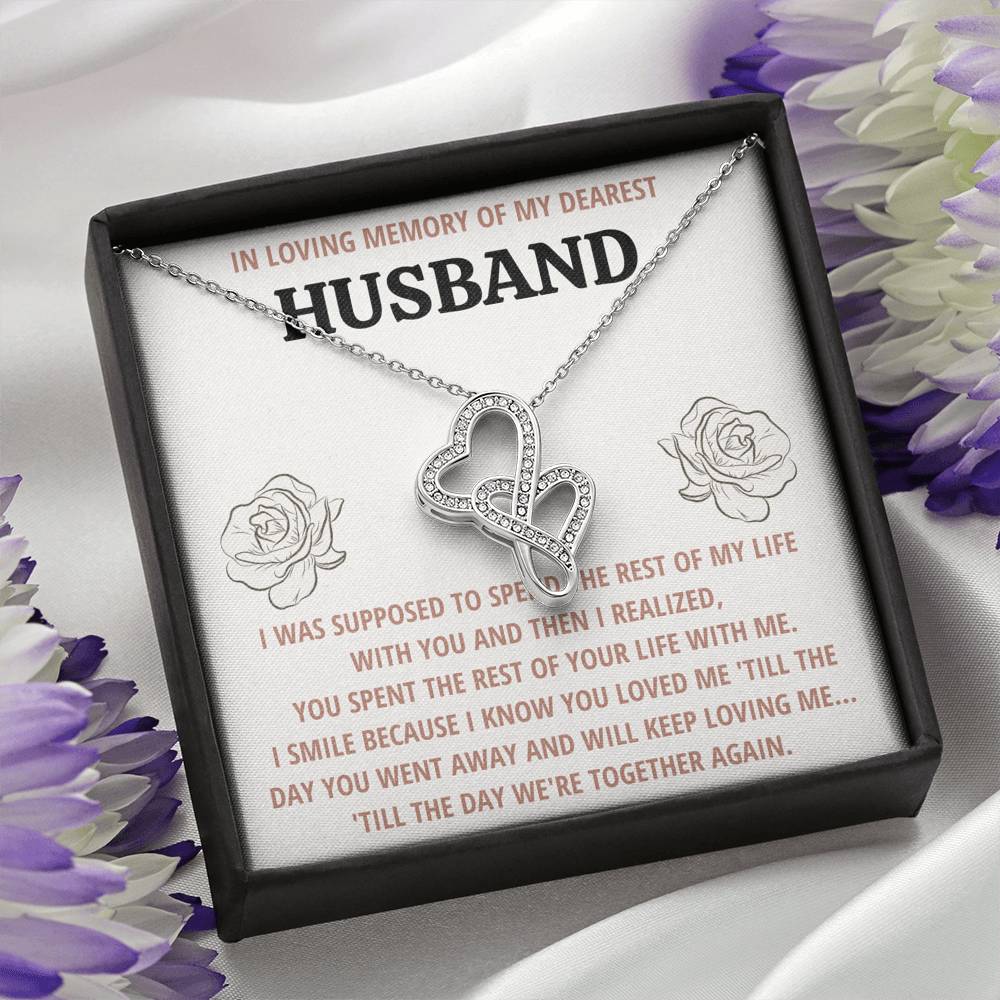 TO MY HUSBAND "LIFE" REMEMBRANCE DOUBLE HEARTS NECKLACE GIFT SET - ON CLOUD NINE GIFTS