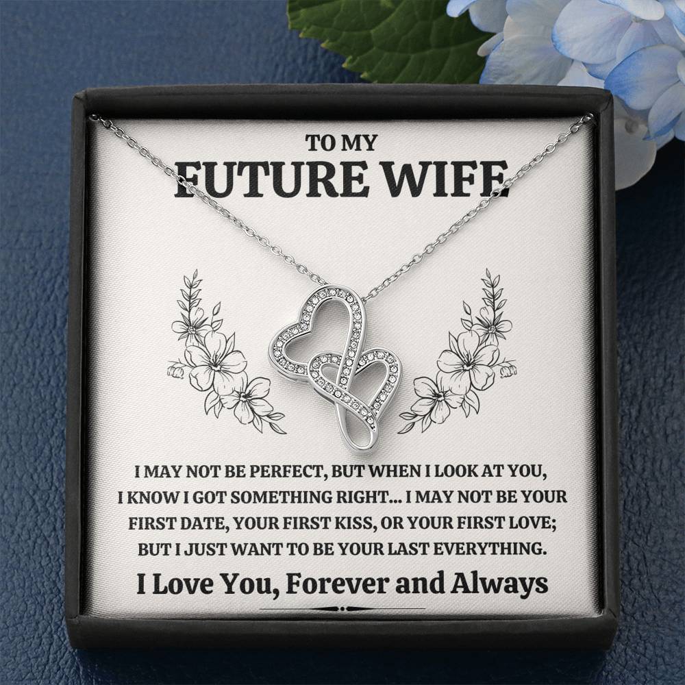 TO MY FUTURE WIFE "SOMETHING RIGHT" DOUBLE HEARTS NECKLACE GIFT SET - ON CLOUD NINE GIFTS