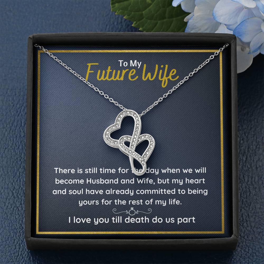 TO MY FUTURE WIFE "COMMITTED" DOUBLE HEARTS NECKLACE GIFT SET - ON CLOUD NINE GIFTS