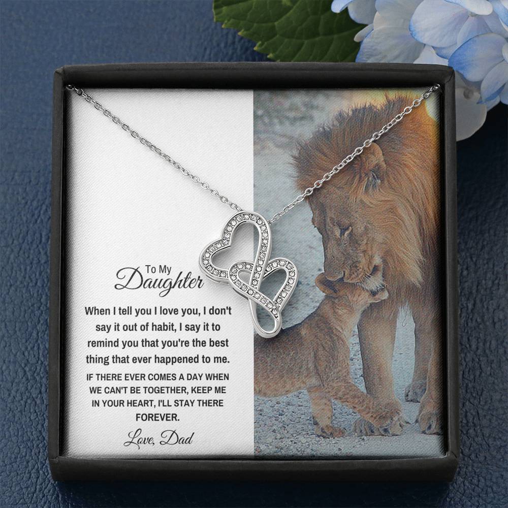 TO MY DAUGHTER "STAY THERE FOREVER" DOUBLE HEARTS NECKLACE GIFT SET - ON CLOUD NINE GIFTS