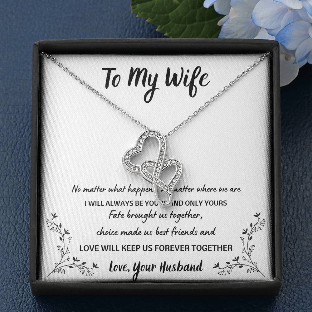 TO MY WIFE "FOREVER TOGETHER" DOUBLE HEARTS NECKLACE GIFT SET - ON CLOUD NINE GIFTS