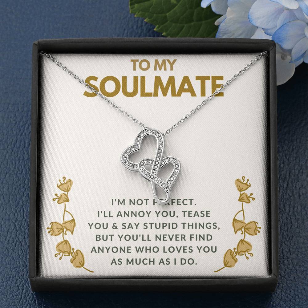 TO MY SOULMATE "TEASE YOU" DOUBLE HEARTS NECKLACE GIFT SET - ON CLOUD NINE GIFTS