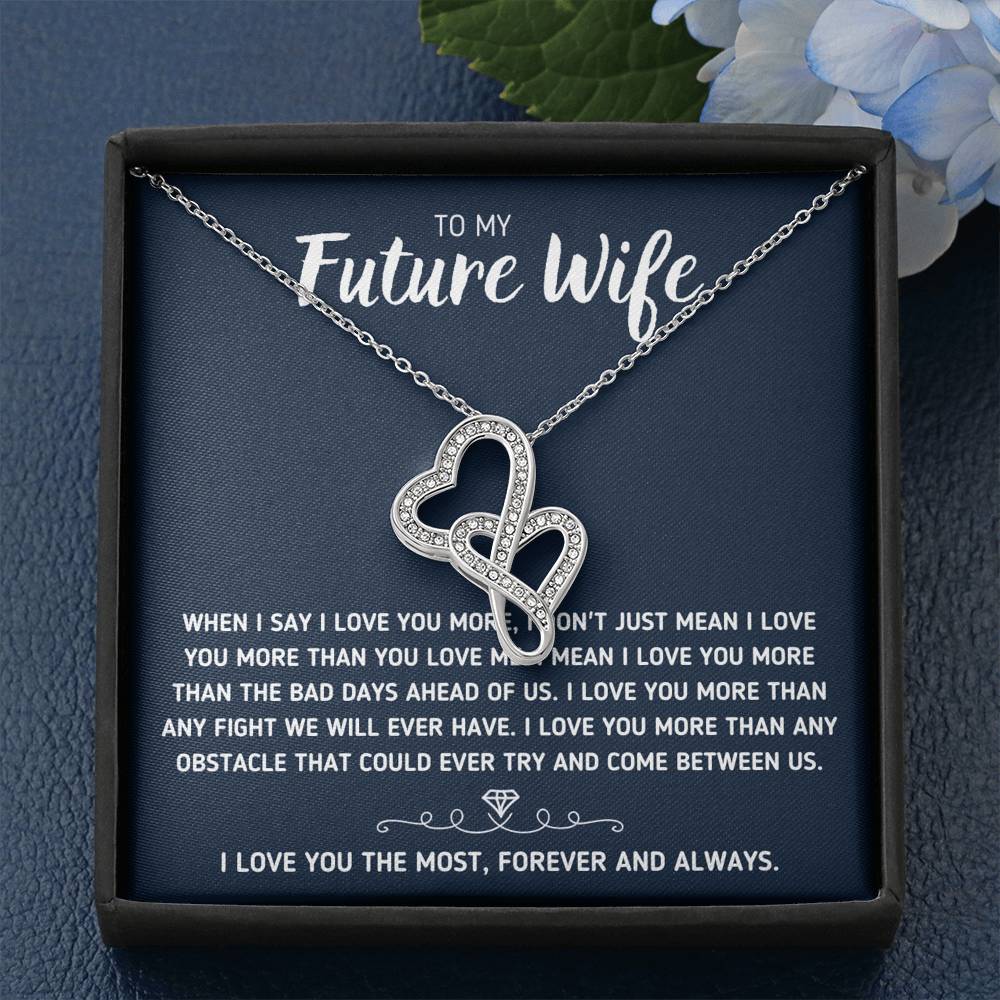 TO MY FUTURE WIFE "LOVE YOU THE MOST" DOUBLE HEARTS NECKLACE GIFT SET - ON CLOUD NINE GIFTS