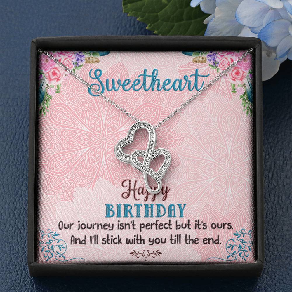 TO MY SWEETHEART "OUR JOURNEY" DOUBLE HEARTS NECKLACE GIFT SET - ON CLOUD NINE GIFTS